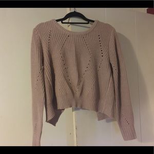 Open back cropped sweater